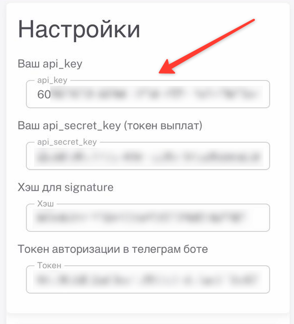 Копируем API_KEY